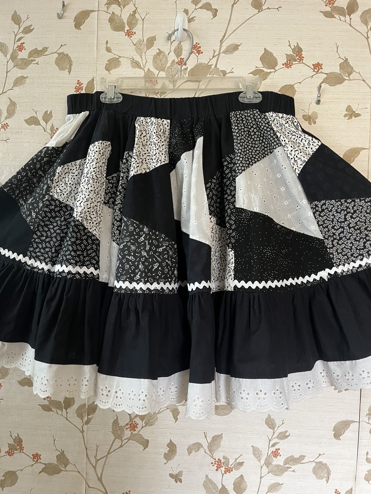 Black and White Patchwork Design Square Dance Out… - image 4