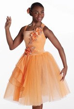 Weissman Piano Daydream Ballet Costume Dance Orange Apricot Hair Piece Adult Sm
