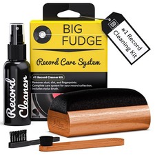 4-in-1 Vinyl Record Cleaning Kit - Ultra-Soft Velvet Brush, Cleaning Liquid St