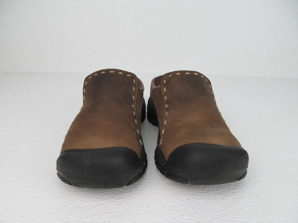 KEEN Women's Slip On Clog Shoes Brown Leather Fleece Lined Size 9 - Image 2 of 4