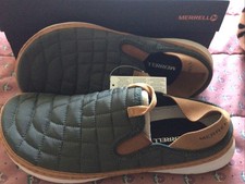 NEW Merrell Hut Moc Women 11 Olive Quilted Slip On Comfort Shoes Hidden Heel