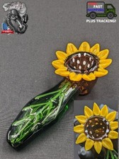 Pipa para fumar tabaco de 4,5" cuenco pipas de mano de vidrio flor amarilla