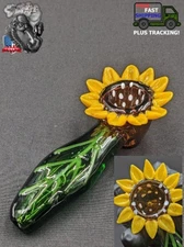 4.5" Tobacco Smoking Pipe Bowl Glass Hand Pipes Yellow Flower