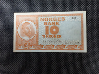 Norwegen 10 Kroner 1964 Banknote Papiergeld Geldschein
