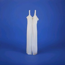Ed Young Wedding Dress XXL  White Gems Center Brooch Sheer Cover Calf Length