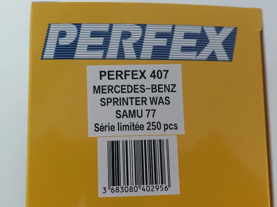 MERCEDES BENZ SPRINTER WAS SAMU 77 PERFEX 1/43 # 407 NEUF - Photo 2/4