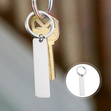 5 Pcs Keyring Chains Stainless Steel Dog Tags Blanks Keychains for Engraving