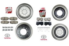 For 2008-2021 TOYOTA SEQUOIA OEM FRONT & REAR BRAKE ROTORS & BRAKE PADS GENUINE