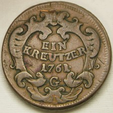 AUSTRIA 1 Kreuzer 1761 G - Copper - Franz I. - VF - 691 *