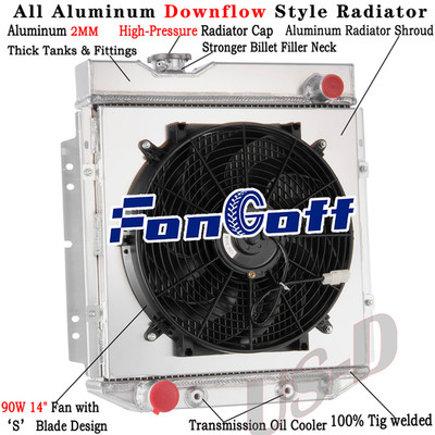 2 Row Radiator Shroud Fan For 60-66 Ford Mustang Comet Falcon 2.4L l6 AT CC251