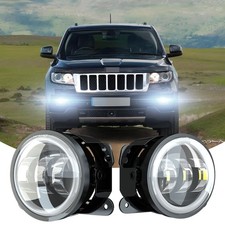 4inch Round Led Fog Lights Driving Lamps Halo For Jeep Grand Cherokee 1997-2018