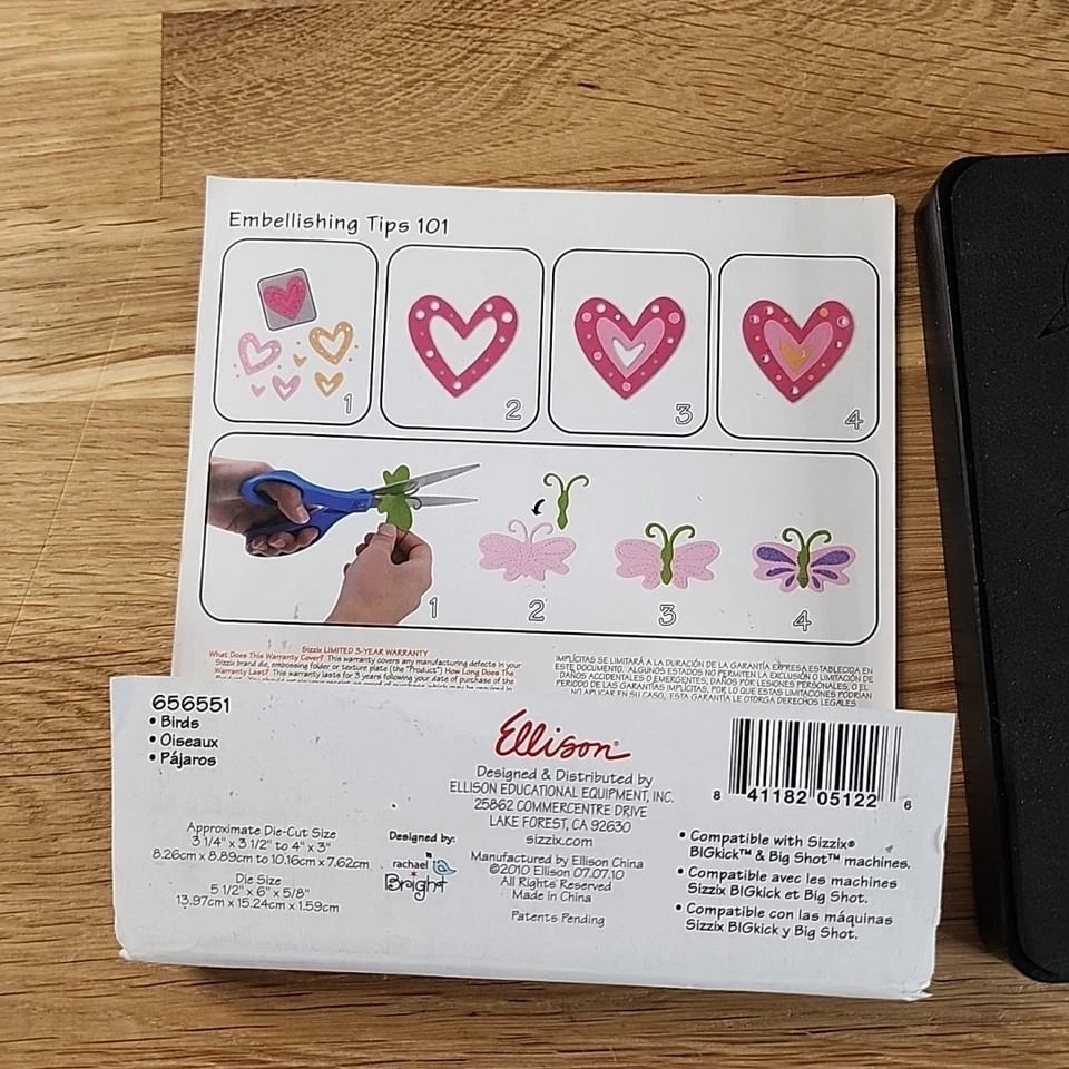 Sizzix BIGZ Vögel 656551 Rachael hell Stanzschablone Scrapbooking Handwerk OPEN BOX - Bild 3 von 4