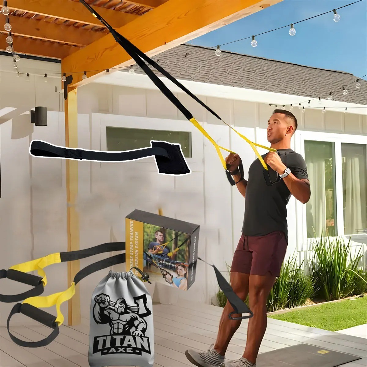 Home Gym Suspension Resistance Strength Training Fitness Straps Workout Trainer