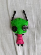 HANDMADE invader Zim Button-eyed Felt 4inch Doll Scene