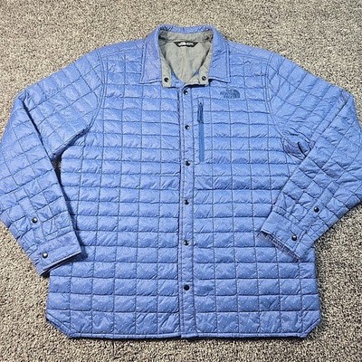 The North Face Jacket Mens XL Blue ThermoBall Quilted Lightweight Snap Packable