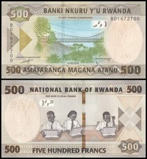 Rwanda 500 Francs, 2019, P-42, UNC