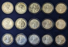 1986-2000 $1 Silver Eagle Collection In Custom wood box Mint 