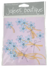 Jolee's Boutique Paper BLUE JEWELED FLOWERS Scrapbook Page Card Making Stickers