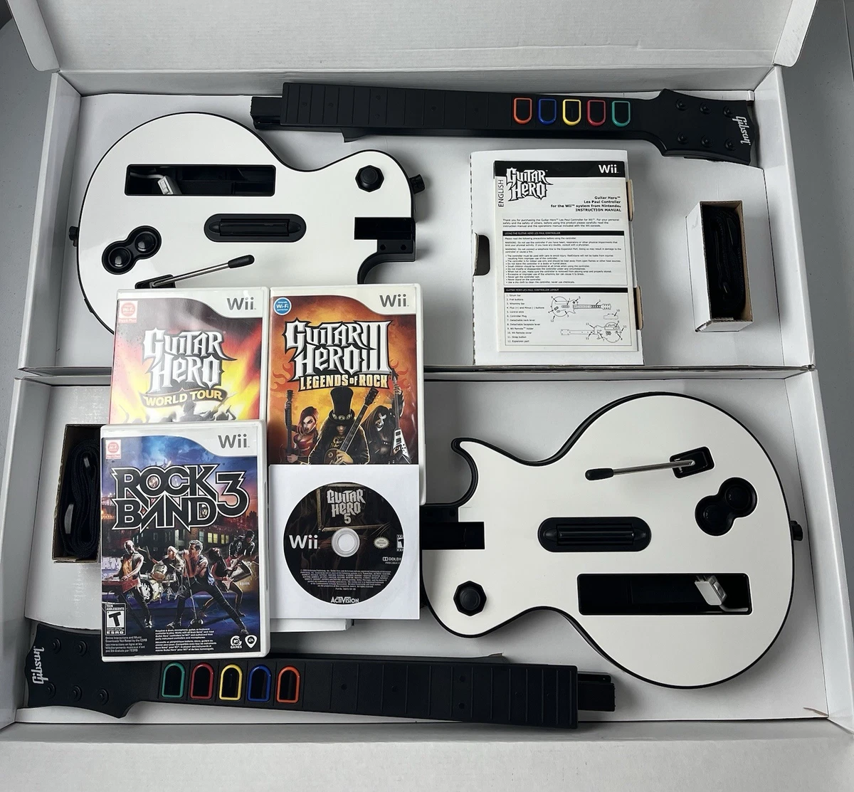 Pack Guitar Hero 5 Avec Guitare Et Manette - Nintendo Wii PAL 2009