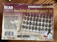 Bead Smith 6mm 1/4” Gothic Uppercase Letter & Number Set
