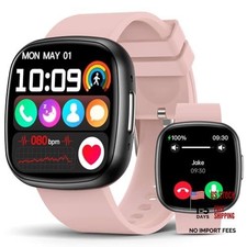 Smart Watch for Women, 1.72" Super Retina HD Display, 24/7 Heart Rate HRV Pink