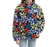 Jacket Pullover Soft Sherpa Quarter Zip Pullover Girls XS 4/5 By Hurley