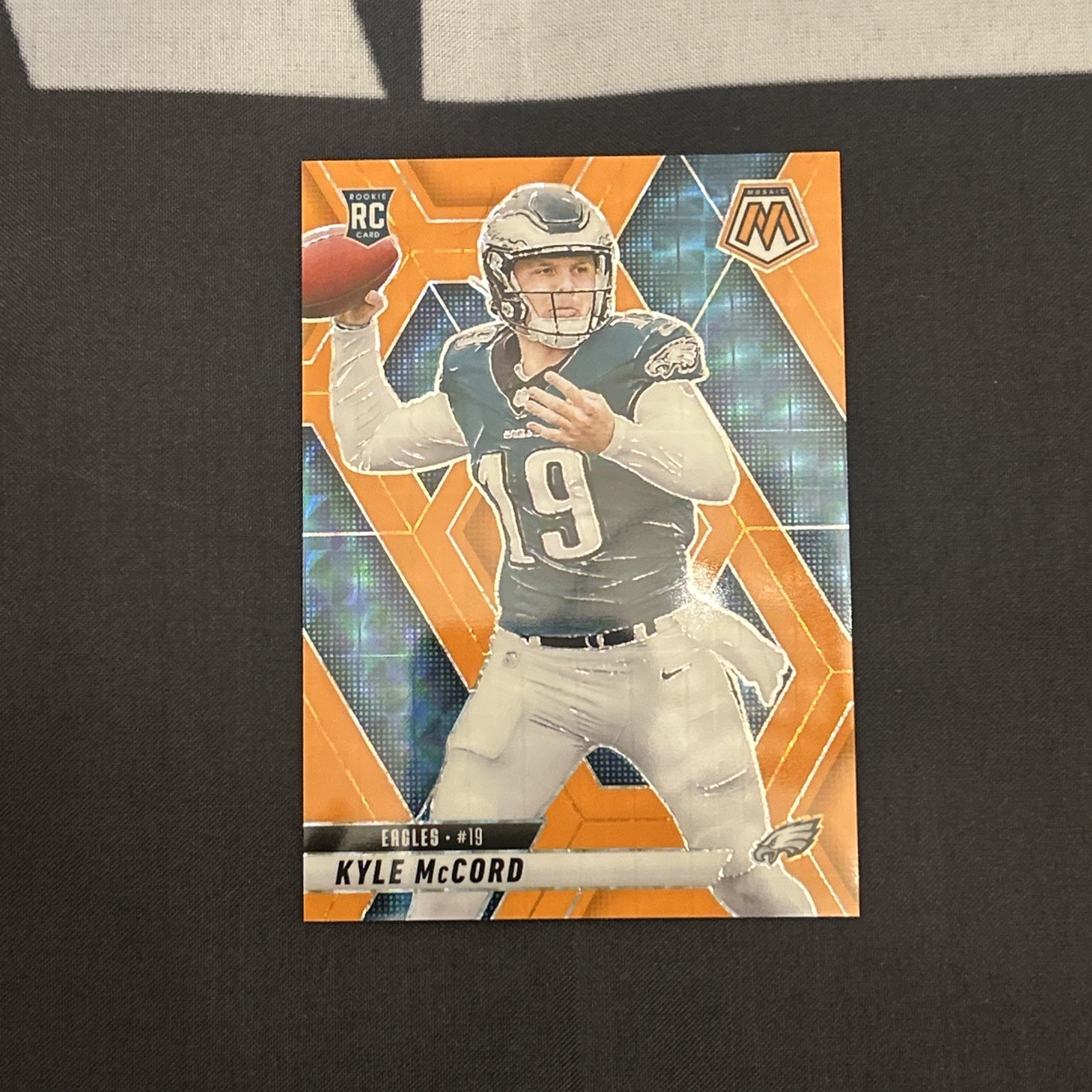2025 Mosaic Kyle McCord #352 Orange Fluorescent Prizm Rookie /25 Eagles