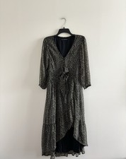 Abercrombie & Fitch Dress Midi Floral Black Yellow Small Boho Peasant Coquette