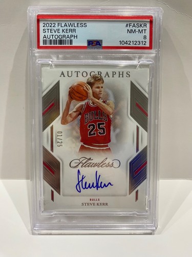 2022-23 Panini Flawless Autograph Steve Kerr 01/25 Ebay 1/1 Bookend PSA 8 POP 1