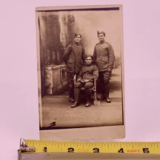 RPPC France Military Portrait Real Photograph Postcard 3 French Soldiers