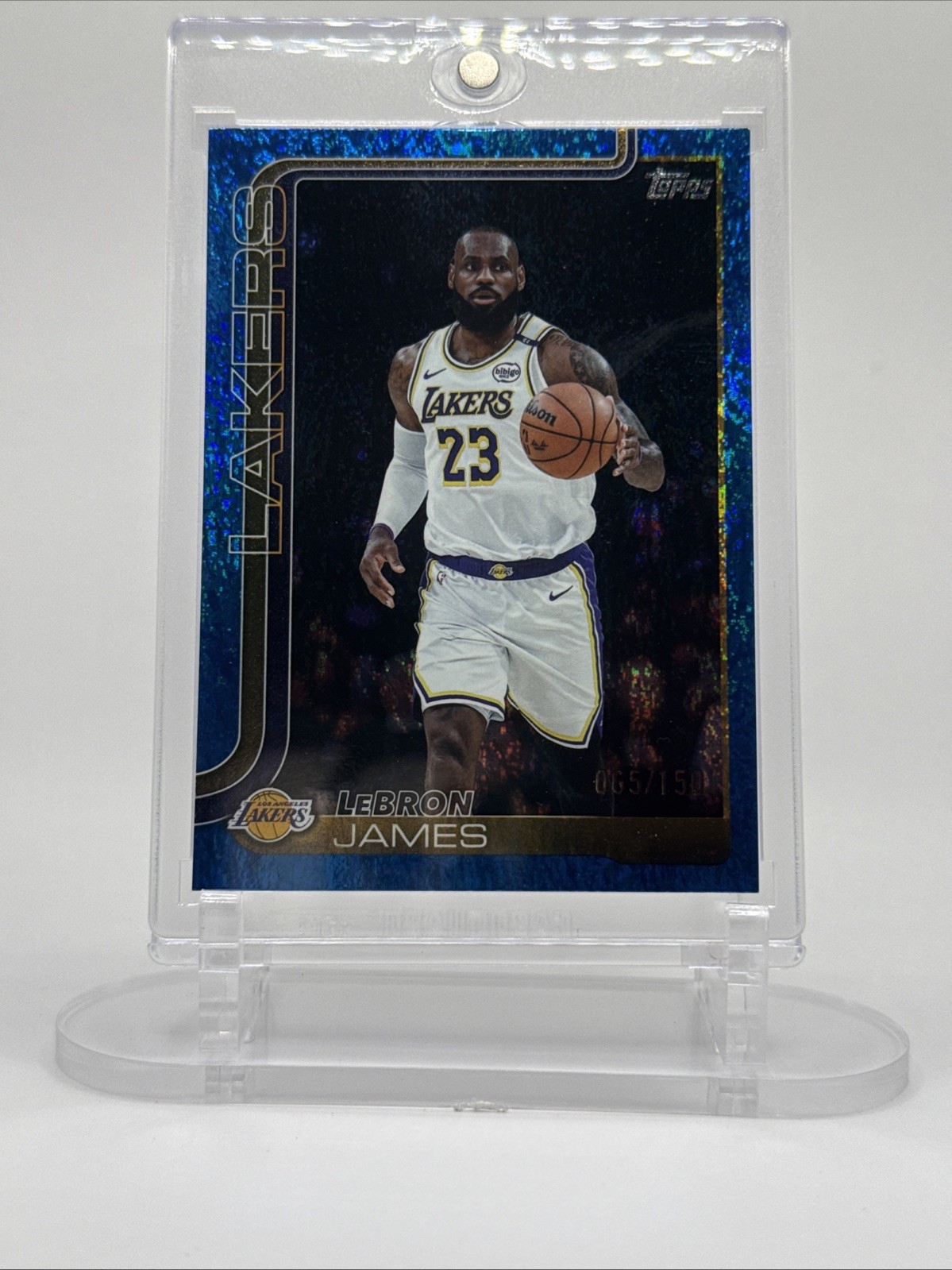 2025-26 Topps Basketball Los Angeles Lakers LeBron James Blue Holo Foil /150