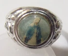 1950s vintage catholic Saint Mary religious ring sz 6 54604