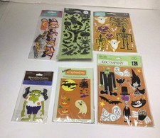 Halloween Theme Scrapbook Stickers And Embellishments Sealed Set Of 6 Packs