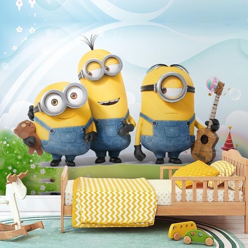 Kids Wallpaper 3D The Minions Wallpaper Bedroom Living room Wallpaper Mural Gift