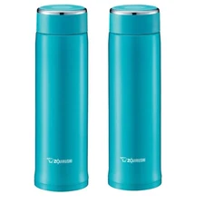 PACK OF 2   Zojirushi Stainless Steel Mug turquoise blue SM-LA36AV 12 OZ