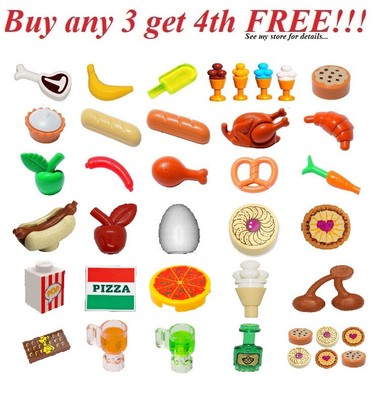  NEW Lego PICK YOUR FOOD Lot Picnic Meal Feast Minifigure Dinner Chef Kitchen