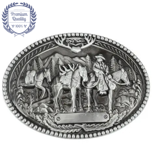 PREMIUM HORSE TEAM4 Belt Buckle Metal Zinc Alloy Vintage Retro Cowboy Western - Foto 1 di 3