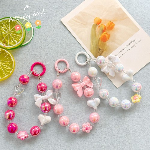 New Colorful Bow Pendant Mobile Phone Chain Lanyard Short Keychain Hanging Charm - 第 6/18 張圖片