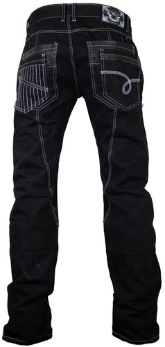Pantalones vaqueros para hombre modelos elegantes pantalones vaqueros lavados en azul o negro - Imagen 37 de 38
