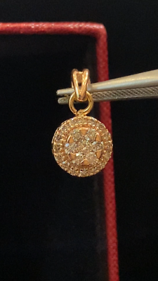 Pendentif Diamant Halo 0,30 Ct En Or Rose 14K - Diamant Naturel - Cadeau Amour