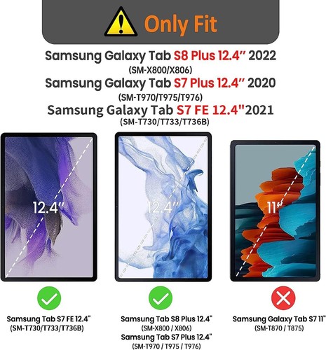 Coque Antichoc pour Samsung Galaxy Tab S7 FE/S8 Plus/S7 Plus 124"+Protection ... - Afbeelding 2 van 8