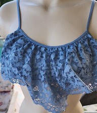 Victorias Secret M Rare Vintage bra bralette   CORN BLUE Lace Cami Cascade