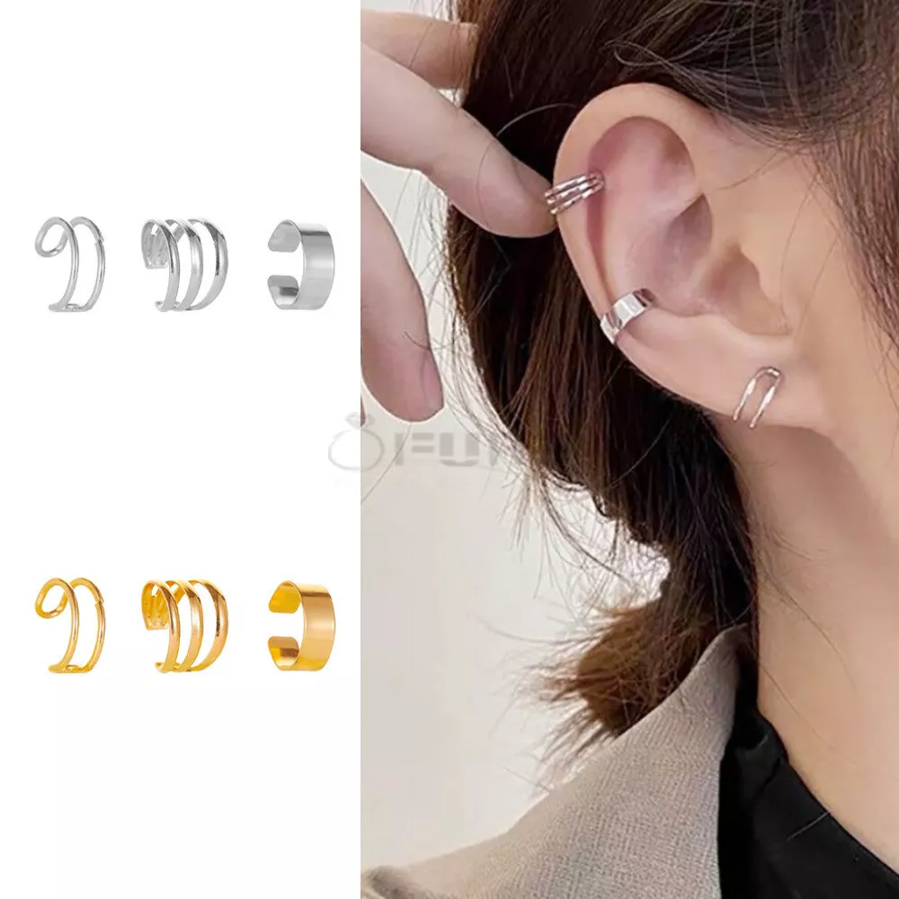 JWER Delicate Tassel Clip Earrings Female Buckle Ear Cuff No Piercings Fake  Cartilage Ear for Women