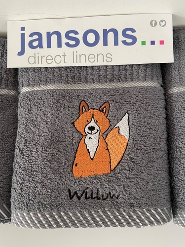 Pack of 3 Willow Fox Kitchen Hand Tea Towel Charcoal Gre 100% Cotton 40cm x 70cm - Picture 2 of 2