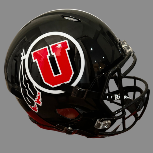 Utah Utes Full Size Speed Replica Football Helmet Black- NCAA. - Picture 2 of 2