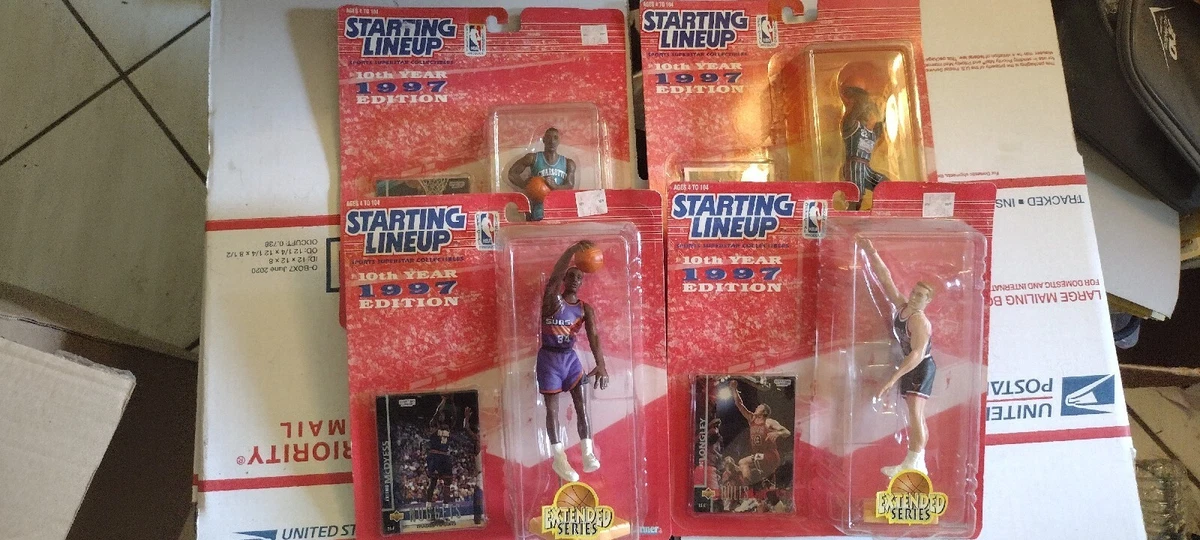 Four 1997 SLU Kenner Starting Lineup Extended Series NBA Basketball figures New