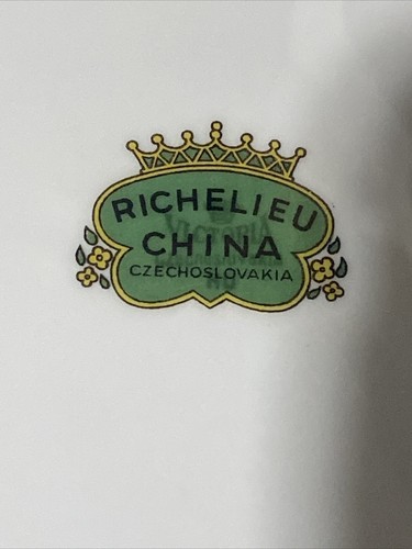 Vtg RICHELIEU CHINA Set of 4 Bone China Rose Dinner Plates, 10” Czechoslovakia - Picture 6 of 9