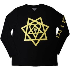 HIM Heartagram Honeycomb L/S Shirt Black New