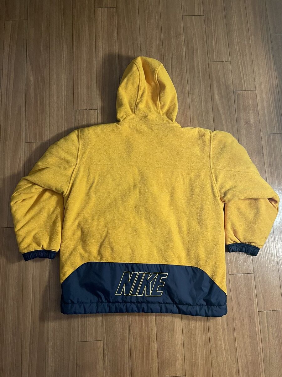 Early 2000s Nike Fleece Reversible Jacket Navy and Yellow Early 2000s Nike Fleece Reversible Jacket Navy and Yellow