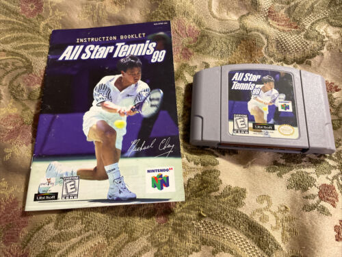 All Star Tennis 99 N64 (Nintendo 64, 1999) Authentic W/manual Nice Cart !! - Afbeelding 1 van 5